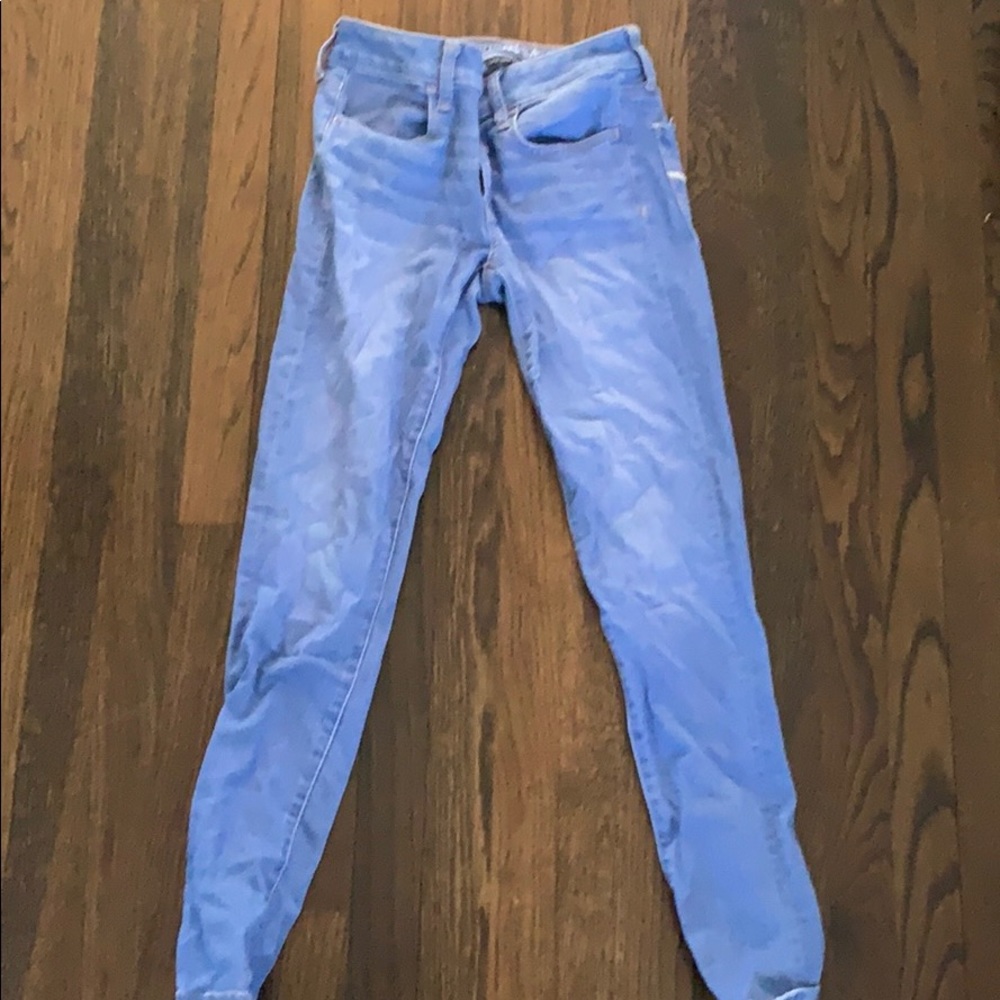 Blue skinny jeans